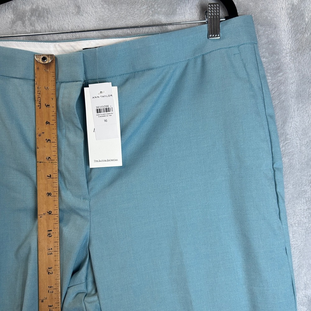 Ann Taylor Wide Leg Trousers The Suiting Collection Teal Blue Size 16 NWT - Picture 6 of 9
